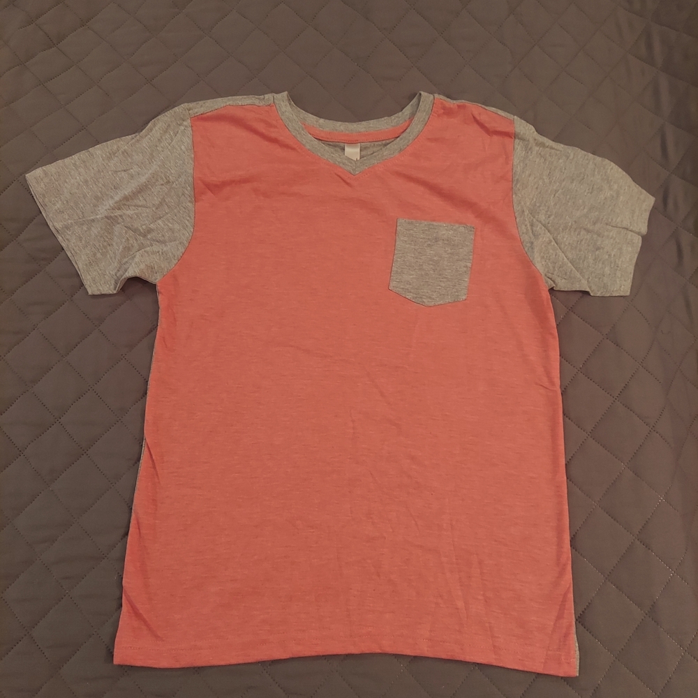 Boys Heather Red and Blue Shirts
